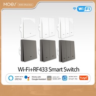 MOES WiFi Push Button Switch Neutral Wire Require ! !!2-Way RF433 Wall Panel Transmitter Kit Smart l