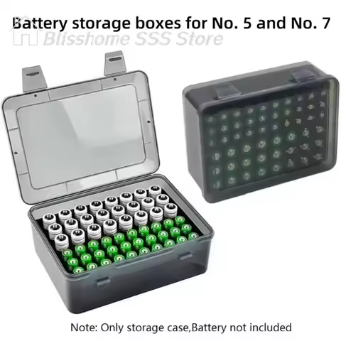 【S】Battery Box Case Garage Container,Battery Storage OrgAnizer Holder Holds 54 AA AAA Batteries,Home