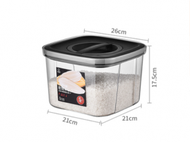 旋轉開合防潮防蟲米桶（5kg幸運鼠米桶（灰黑蓋））（規格：21*21*17.5CM）