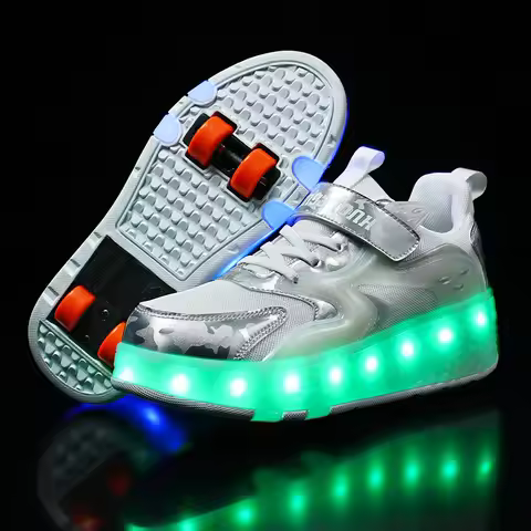 Runaway shoes four-wheel automatic roller skates pulley shoes shoes with wheels student roller skate