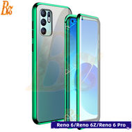 สำหรับ OPPO Reno 6 4G/Reno 6 5G/Reno 6Z กรณีโทรศัพท์มือถือ 360 + สองด้าน 9H กระจกนิรภัยสำหรับ OPPO R