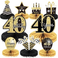 9 Pieces 40th Birthday Decoration 40 th Birthday Centerpieces for Tables Decorations Cheers to 40 Ye