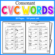 Phonics CVC Words English Worksheet Consonant blend kids activities for preschool primary kindergart