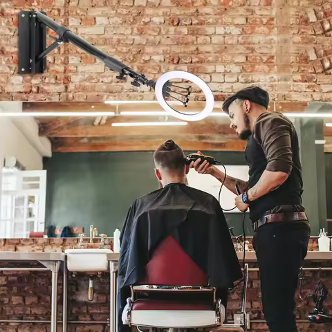 22" Ring Light Kit With Boom Arm Stand, 3200-6500k Dimmable Led Video Light,With Carrying Bag For Ph