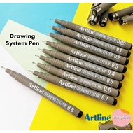 Artline Drawing System Black Pen, Technical Drawing Pen, Writing Pen