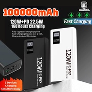 120W PowerBank 100000mAh Full Capacity Super Fast Charge Powerbank USB Type C PD Quick Charge 3.0 Ex