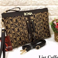 Clutch BONIA DOUBLE ZIPPER Super Premium import tas batam terjamin