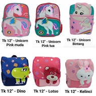 12-INCH Canvas Kindergarten Backpack TYPE 2201 UNICORN Canvas Kindergarten/