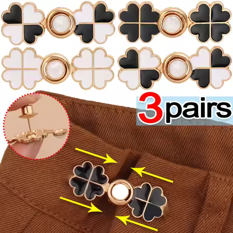 Four Leaf Clover Waist Buckle Not Easily Deformed Pants Adjust Waistline Fastener Trousers Reduce Wa