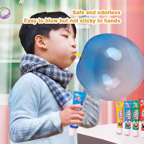 Random Color Bubble Balloons Blow Plastic Bubbles Enjoy Nostalgic Bubble Blowing Game Elastic Bubble
