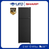 SHARP Kulkas 2 Pintu 256 Liter SJ326SIGK Inverter Series Hitam Glitter Metal Flat Door & Side Handle