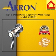 Akron 1/2" Chrome Plated Angle Valve With Flange (Model: ZY0910)