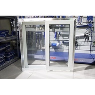 ♞PVC Sliding Window With Glass And Screen Installed 80x80 100% High Quality PVC Product