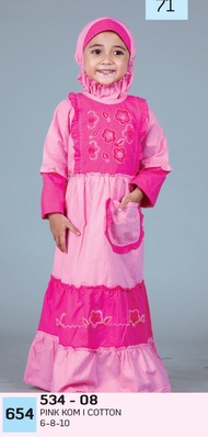 Baju Muslim Anak Perempuan / Gamis Anak / Busana Muslim Anak 534-08
