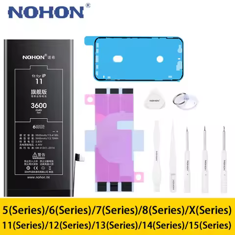 NOHON Phone Battery for iphone 5 6S 7 8plus X Xr Xs Max 11 12Pro 13 14 plus 15 15Pro MAX 12Mini SE O