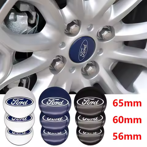 Ford 56/60/65mm Car Wheel Stickers Center Hub Cap Car Emblem Badge Decal Blue For Focus Fiesta Range