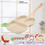 TEXANIA 3IN1 Breakfast Pan 19cm Non-Stick, Cooking Egg Omlet Martabak Easy to Clean, Suitable for Al