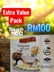 (Extra Value Pack) 100% Brown Sugar + Fresh Ginger Powder with RM100 TnGO
