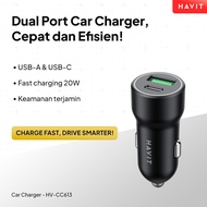 Type C Car Charger | Car Charger Type C | Type C Fast Charging Car Charger - Havit HV CC613 Dual Por