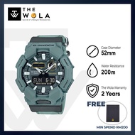 (2 Years Warranty) Casio G-Shock GA-010CE-2A Men Analog-Digital Watch with Green Cloth Band