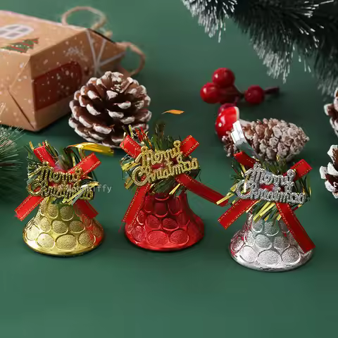 4 Pcs/set Jingling Bell Christmas Bells Ornaments Christmas Tree Hanging Bells Xmas Tree Decorations