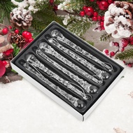 [tenlzsp0bc] 6x Glass Icicle Ornament Reusable Xmas Decor for New Year Fireplace Festival