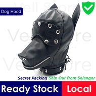 [Ready Stock] Rosie Adult Slave Eyepatch Bondage Dog Head PU Leather Hood BDSM Costume Cosplay Mask Sex Accessories