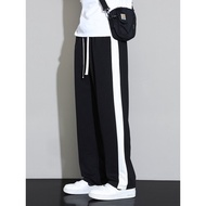 elgini tracksuit baggy tracksuit Street Wear Ice Silk Casual Boys Stitching Striped Sweat