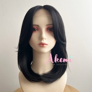 Full LACE Wig AKEMI - CURTAIN BANGS BOB 35cm [Wig Adult Women Short Wig Free Natural Marcellashaircl