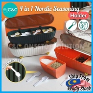 C&C Bekas Rempah Ratus Spice Container Set Tempat Letak Garam Salt Jar Seasoning Box Set Balang Remp