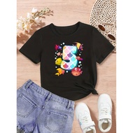 Rainbow Fish Birthday Tshirt 1.2.3.4.5.6.7.8.9 Year old Number Fish Birthday T-Shirt Girls Birthday 