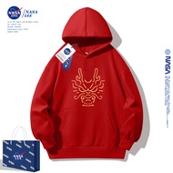 เสื้อสเวตเตอร์สีแดง NASA เสื้อโค้ทบุขนรุ่นฤดูใบไม้ร่วงและฤดูหนาวสำหรับเด็กชายเสื้อผ้าเด็กผู้หญิงอายุ12ปีปีนักษัตรมังกรปี2024เด็กๆ