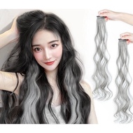 Women's Ear-dyed Hair Piece, Hair Extension Piece, One-piece Wig, Highlight-dyed Invisible Hair, Cur