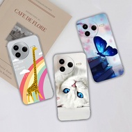 For Redmi K80 Pro Case Pretty Butterfly Cartoon Pattern Protective Transparent Silicone Soft Ultrath