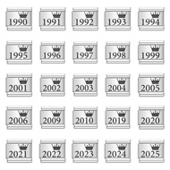 Crown Year Pattern Italian Module Bracelet Titanium Steel Laser Carving Bracelet Italian Bracelet