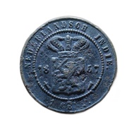 koin kuno 1 cent Nederland indie tahun 1857 Tp-283