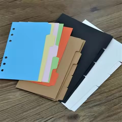 5Pcs/set Binder Index Divider Pages for Loose-leaf Notebook Scrapbook Index Tabs Planner Index Page
