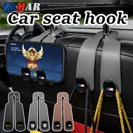 1/2Pcs BMW M Car Seat Back Hook Rubber Leather Double Hook Car Rear Front Seat Hanger As Phone Holde