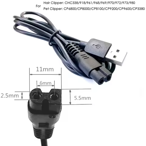 Codos Hair Trimmer USB Charging Cable for CP6800 CP8000 CP9600 T8 CHC916 CHC918 CHC925 CHC970 Dog Ha