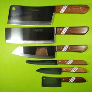 มีดทำครัวกีวี Kiwi จัดชุด 6 เล่ม หั่น สับ ซอย  แล่ ใบมีดสแตนเลสไม่เป็นสนิมด้ามไม้คลาสสิค Cooking Knives Kiwi set 6 pcs no. 504 503 502 173 22 835 Stainless steel Blade Wooden Handle