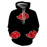 Anime Naruto Akatsuki Red Cloud 3D Print hoodie black harajuku hoodies Casual Tracksuit Cool Tops of