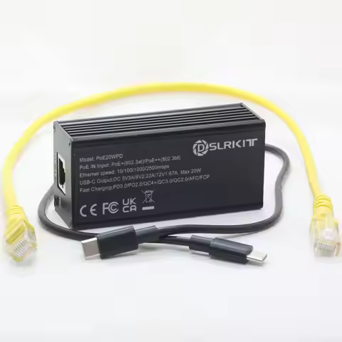 2.5Gbps PoE Splitter to USB Type-c 20W PD3.0 PPS QC 4+/3.0 802.3at Fast Charger