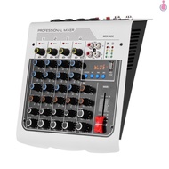 MIX-400 Professional 6-Channel Audio Mixer Mixing Console 3-Band EQ with Reverb Delay Effects +48V Phantom Power Wireless Connect for Recording DJ Network Live Broadcast  [Tpe1]