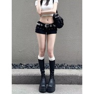 Y2K Black Low-Waist Denim Shorts - Trendy Summer Fashion for Women