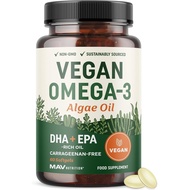 Vegan Omega 3 Algae Oil | Plant Based DHA EPA | Sustainably d, No Carrageenan, Non GMO | Heart, Brai