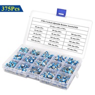 375PCS 6MM RM065Blue and White Adjustable Resistor Boxed Kit 15Specifications Each25个 100R-1M