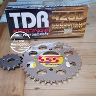 AA795 Gear Set SSS Supra X 125 Blade Revo Fit New &amp; Rantai TDR 428 D G