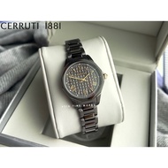 [Original] Cerruti 1881 CTCIWLG2206004 Women Watch with Black Gold dial and Stainless Steel Bracelet