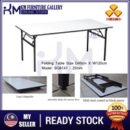 KM Furniture Gallery 3V Folding Table 1.5 X 4 Heavy Duty Foldable Wood Top Banquet Table BQ8141/ Fol