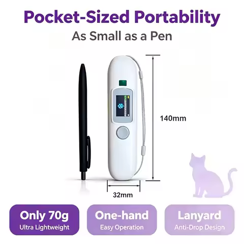 CT006 FDX‑B Thermo RFID Microchip Scanner Handheld Real‑Time Temperature Animal ID Reader for Dog Ca